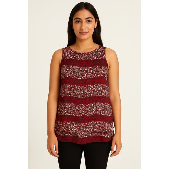 EST. 1946 Women’s XL Red Floral Paisley Sleeveless Layered Blouse - Picture 8 of 8